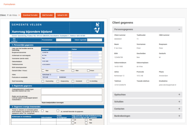 Stella demo screenshot formulier Stella demo screenshot formulier