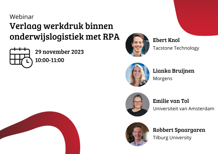 Webinar “RPA zorgt voor verlaging werkdruk binnen onderwijslogistiek”
